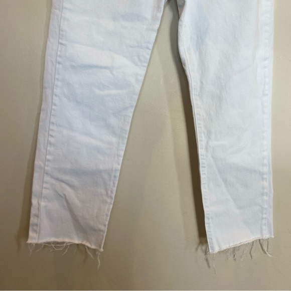 KanCan White Pants Raw Hem High Rise Womens 3/25 Straight Stretch cropped - Picture 3 of 6